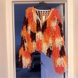 Anthropologie fringed cardigan